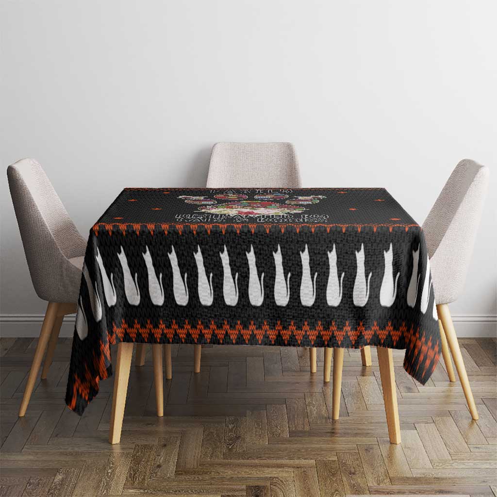 Cat And Books Christmas Tablecloth Xmas Holiday Patterns - Wonder Print Shop