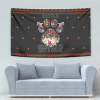 Cat And Books Christmas Tapestry Xmas Holiday Patterns - Wonder Print Shop
