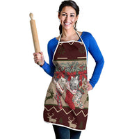 Cat And Sock Christmas Apron Xmas Holiday Patterns - Wonder Print Shop