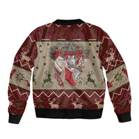 Cat And Sock Christmas Bomber Jacket Xmas Holiday Patterns - Wonder Print Shop