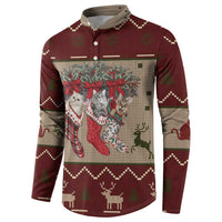 Cat And Sock Christmas Button Sweatshirt Xmas Holiday Patterns - Wonder Print Shop