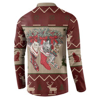 Cat And Sock Christmas Button Sweatshirt Xmas Holiday Patterns - Wonder Print Shop