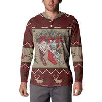 Cat And Sock Christmas Button Sweatshirt Xmas Holiday Patterns - Wonder Print Shop