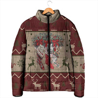 Cat And Sock Christmas Padded Jacket Xmas Holiday Patterns - Wonder Print Shop