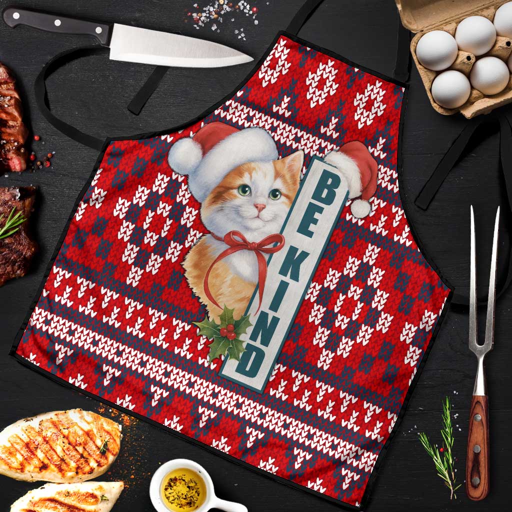 Cat Be Kind Christmas Apron Xmas Holiday Patterns - Wonder Print Shop