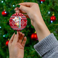 Cat Be Kind Christmas Ceramic Ornament Xmas Holiday Patterns - Wonder Print Shop