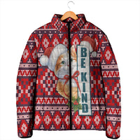 Cat Be Kind Christmas Padded Jacket Xmas Holiday Patterns - Wonder Print Shop