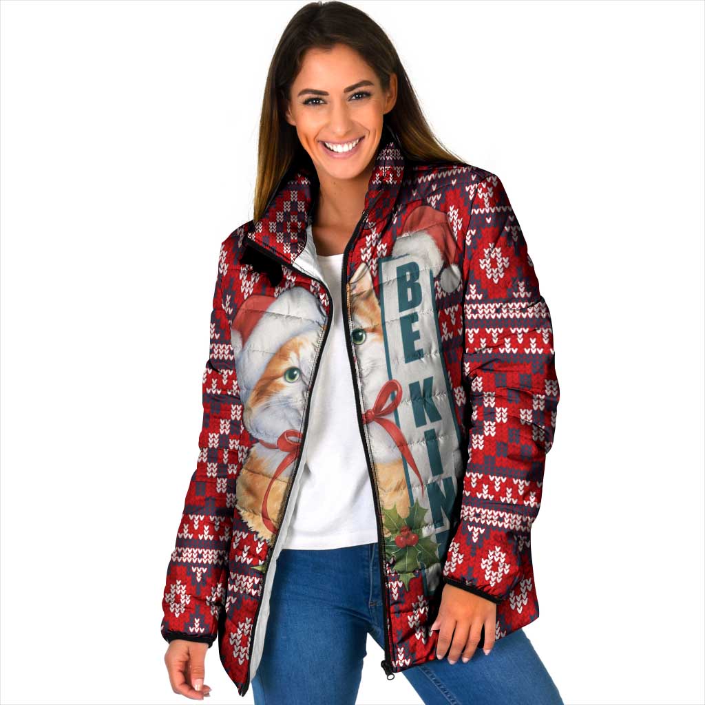 Cat Be Kind Christmas Padded Jacket Xmas Holiday Patterns - Wonder Print Shop