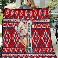 Cat Be Kind Christmas Quilt Xmas Holiday Patterns - Wonder Print Shop