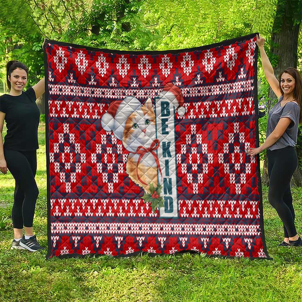 Cat Be Kind Christmas Quilt Xmas Holiday Patterns - Wonder Print Shop