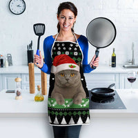 Cat Be Nice Christmas Apron Xmas Holiday Patterns - Wonder Print Shop