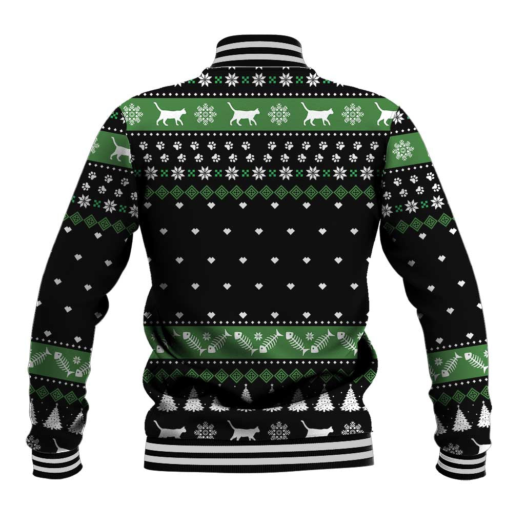 Cat Be Nice Christmas Baseball Jacket Xmas Holiday Patterns - Wonder Print Shop