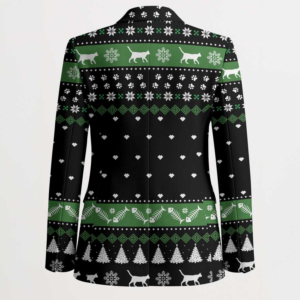 Cat Be Nice Christmas Blazer Xmas Holiday Patterns - Wonder Print Shop