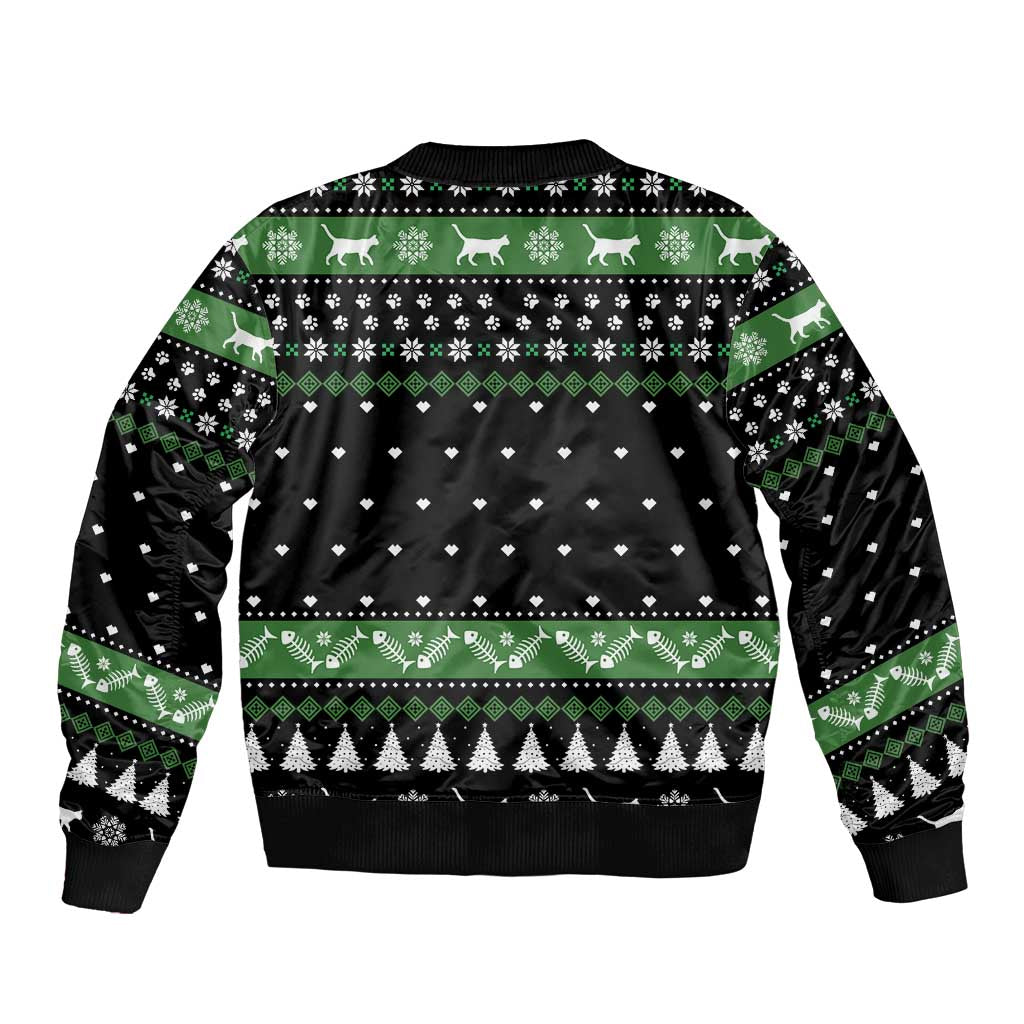 Cat Be Nice Christmas Bomber Jacket Xmas Holiday Patterns - Wonder Print Shop