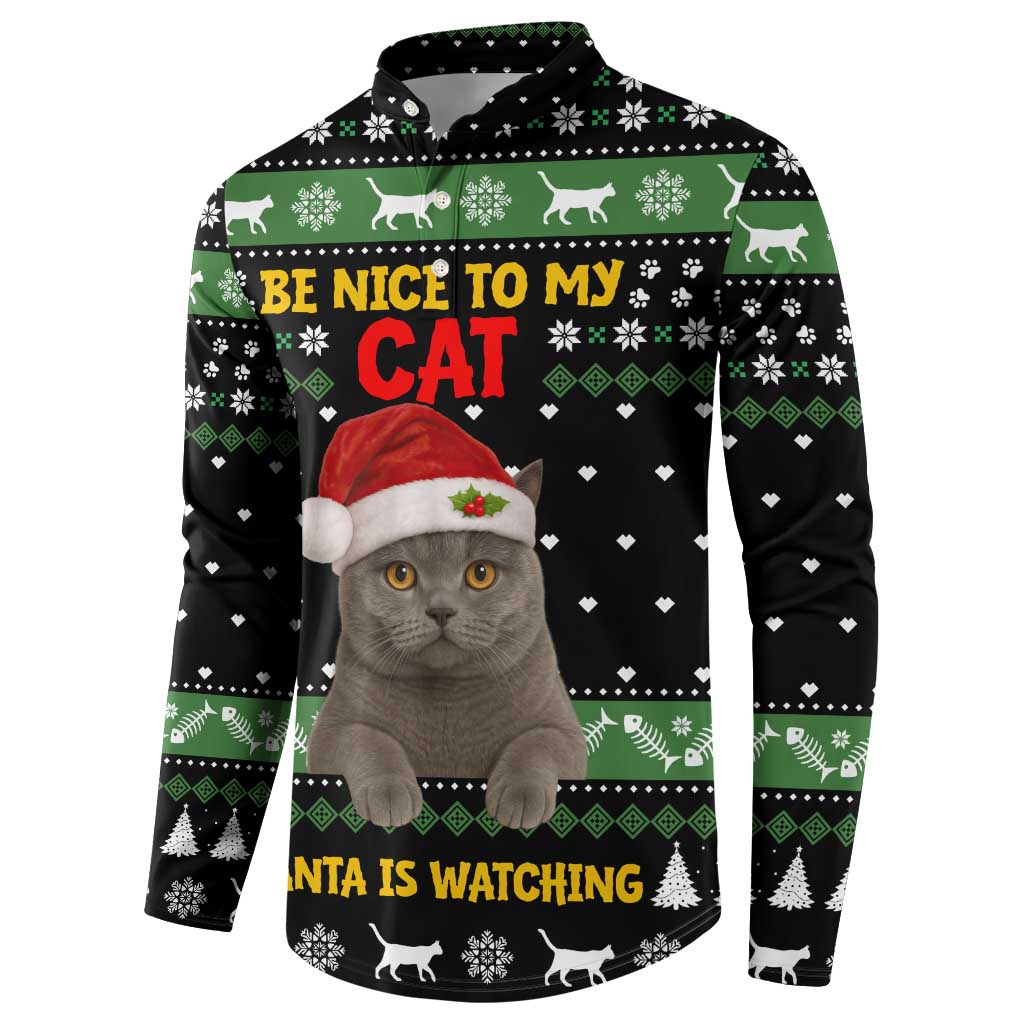 Cat Be Nice Christmas Button Sweatshirt Xmas Holiday Patterns - Wonder Print Shop