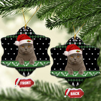 Cat Be Nice Christmas Ceramic Ornament Xmas Holiday Patterns - Wonder Print Shop