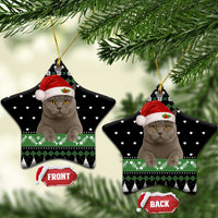 Cat Be Nice Christmas Ceramic Ornament Xmas Holiday Patterns - Wonder Print Shop