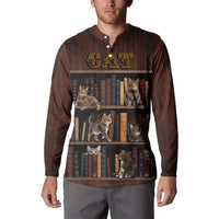 Cat Bookcase Christmas Button Sweatshirt Xmas Holiday Patterns - Wonder Print Shop
