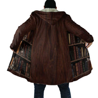 Cat Bookcase Christmas Cloak Xmas Holiday Patterns - Wonder Print Shop