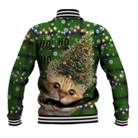 Cat Christmas Tree Baseball Jacket Xmas Holiday Patterns - Wonder Print Shop