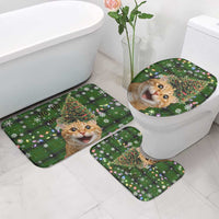 Cat Christmas Tree Bathroom Set Xmas Holiday Patterns - Wonder Print Shop