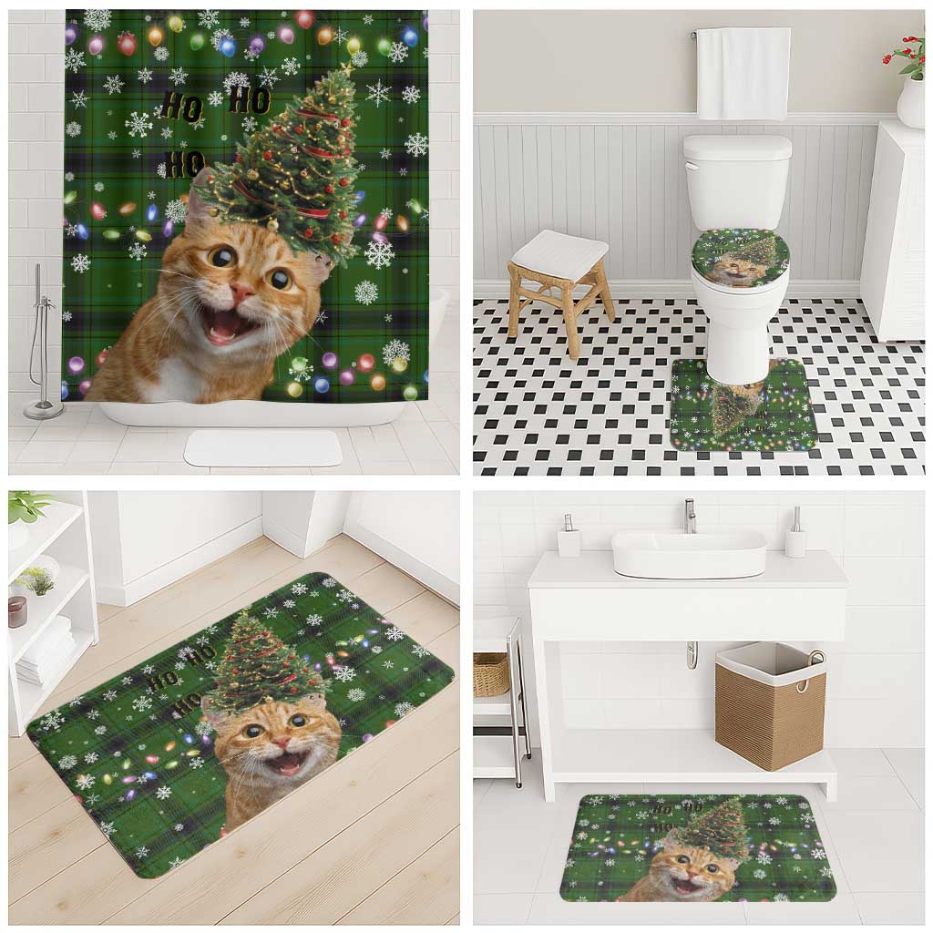 Cat Christmas Tree Bathroom Set Xmas Holiday Patterns - Wonder Print Shop