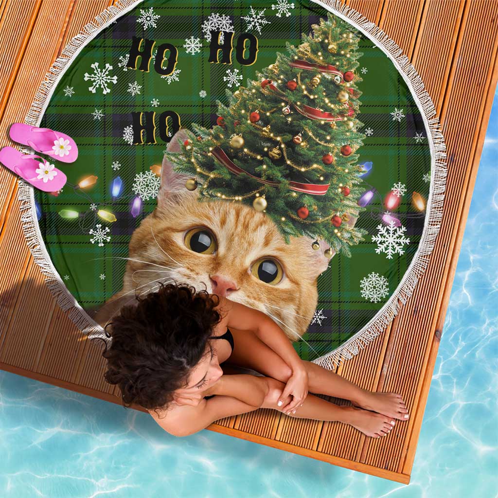 Cat Christmas Tree Beach Blanket Xmas Holiday Patterns - Wonder Print Shop