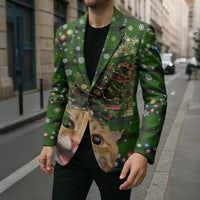 Cat Christmas Tree Blazer Xmas Holiday Patterns - Wonder Print Shop