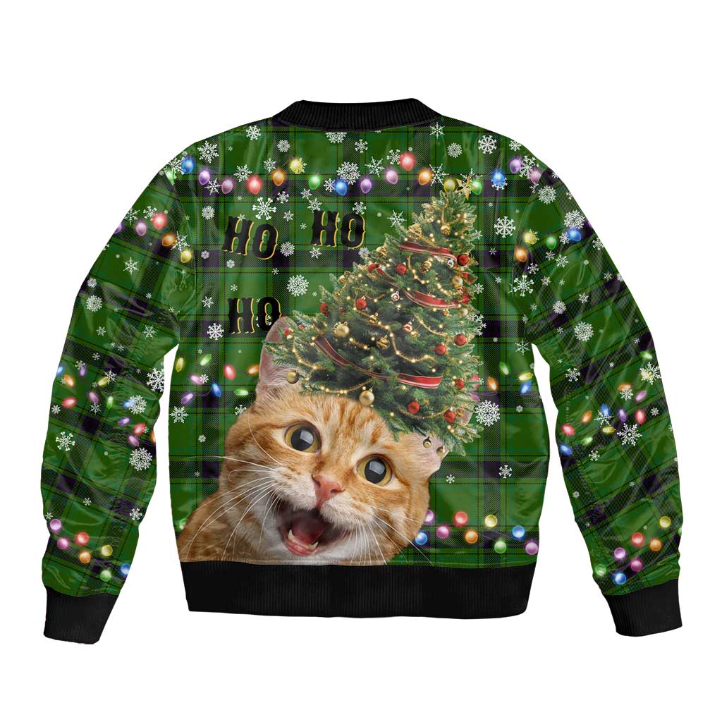 Cat Christmas Tree Bomber Jacket Xmas Holiday Patterns - Wonder Print Shop