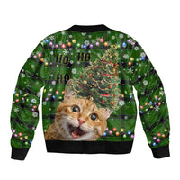 Cat Christmas Tree Bomber Jacket Xmas Holiday Patterns - Wonder Print Shop