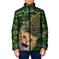 Cat Christmas Tree Padded Jacket Xmas Holiday Patterns - Wonder Print Shop