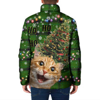 Cat Christmas Tree Padded Jacket Xmas Holiday Patterns - Wonder Print Shop