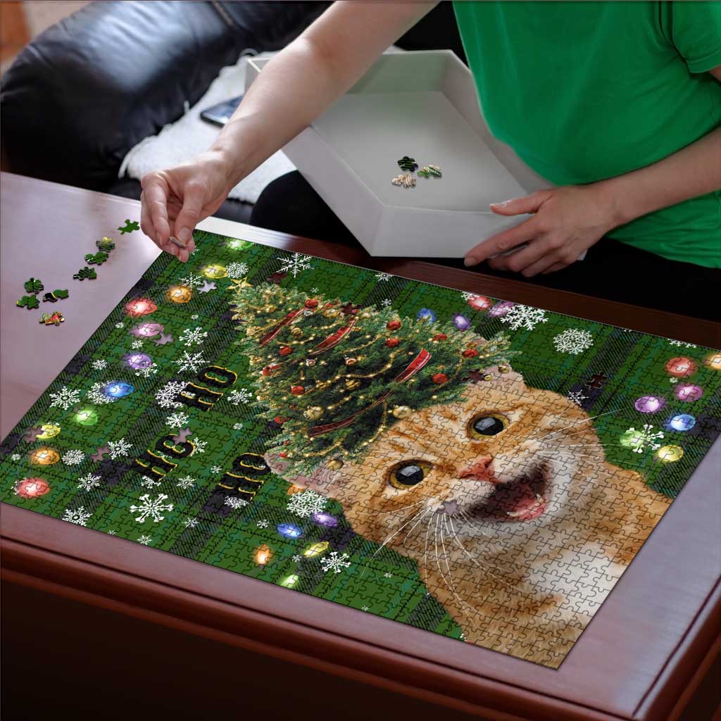 Cat Christmas Tree Puzzle Xmas Holiday Patterns - Wonder Print Shop