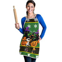 Cat Cute Witcher Noel Christmas Apron Xmas Holiday Patterns - Wonder Print Shop