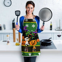 Cat Cute Witcher Noel Christmas Apron Xmas Holiday Patterns - Wonder Print Shop