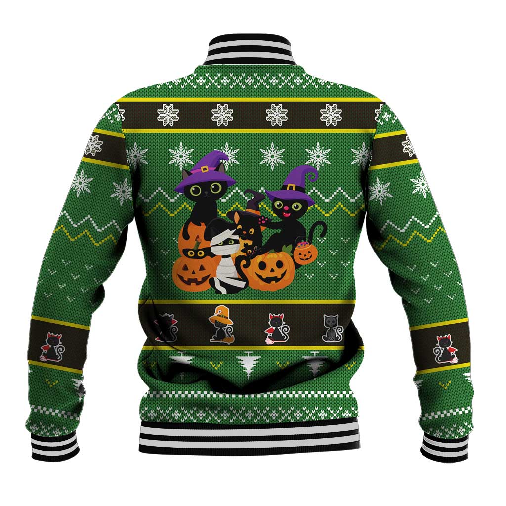 Cat Cute Witcher Noel Christmas Baseball Jacket Xmas Holiday Patterns - Wonder Print Shop