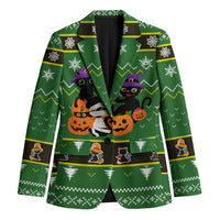 Cat Cute Witcher Noel Christmas Blazer Xmas Holiday Patterns - Wonder Print Shop