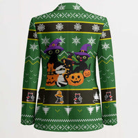 Cat Cute Witcher Noel Christmas Blazer Xmas Holiday Patterns - Wonder Print Shop