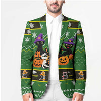 Cat Cute Witcher Noel Christmas Blazer Xmas Holiday Patterns - Wonder Print Shop