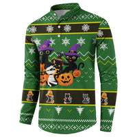 Cat Cute Witcher Noel Christmas Button Sweatshirt Xmas Holiday Patterns - Wonder Print Shop