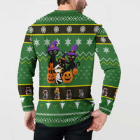 Cat Cute Witcher Noel Christmas Button Sweatshirt Xmas Holiday Patterns - Wonder Print Shop