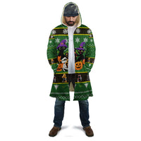 Cat Cute Witcher Noel Christmas Cloak Xmas Holiday Patterns - Wonder Print Shop