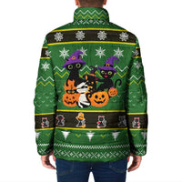 Cat Cute Witcher Noel Christmas Padded Jacket Xmas Holiday Patterns - Wonder Print Shop