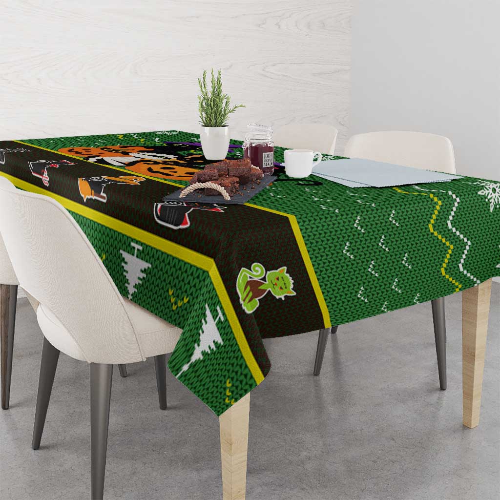 Cat Cute Witcher Noel Christmas Tablecloth Xmas Holiday Patterns - Wonder Print Shop