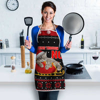 Cat Dashing Through The No Christmas Apron Xmas Holiday Patterns - Wonder Print Shop