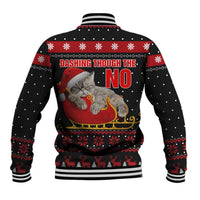 Cat Dashing Through The No Christmas Baseball Jacket Xmas Holiday Patterns - Wonder Print Shop