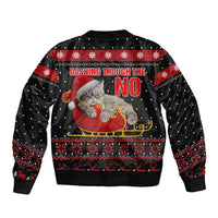 Cat Dashing Through The No Christmas Bomber Jacket Xmas Holiday Patterns - Wonder Print Shop