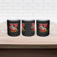 Cat Dashing Through The No Christmas Ceramic Mug Xmas Holiday Patterns - Wonder Print Shop