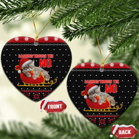 Cat Dashing Through The No Christmas Ceramic Ornament Xmas Holiday Patterns - Wonder Print Shop