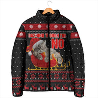 Cat Dashing Through The No Christmas Padded Jacket Xmas Holiday Patterns - Wonder Print Shop